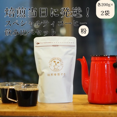 【毎月定期便】焙煎当日に発送!コーヒー飲み比べセット 200g×2袋【粉】全6回
