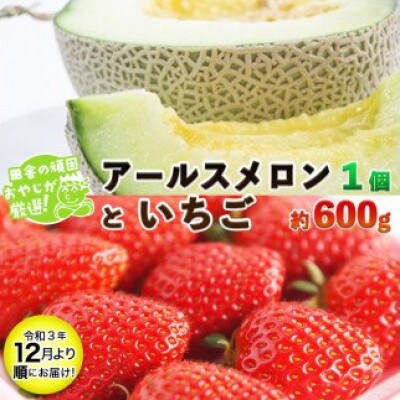田舎の頑固おやじが厳選!アールスメロンといちごのセット!
