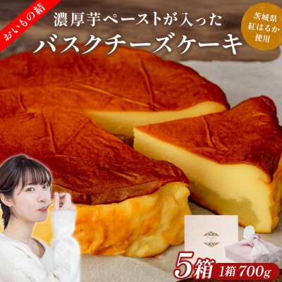[茨城県産紅はるか使用]お芋の結バスクチーズケーキ5個セット[ホール]さつまいもの人気濃厚スイーツ