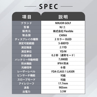 NINJOR GOLF　NJ ± ブラック　小型ゴルフ距離計測器
