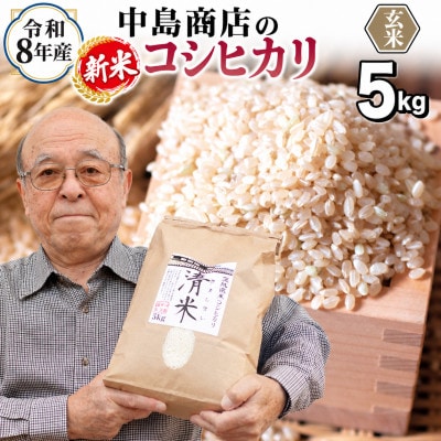 【玄米】新米令和8年産 茨城県産 お米 こしひかり 5kg(5kg×1袋)