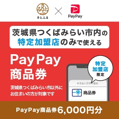 茨城県つくばみらい市　PayPay商品券(6,000円分)※地域内の一部の加盟店のみで利用可