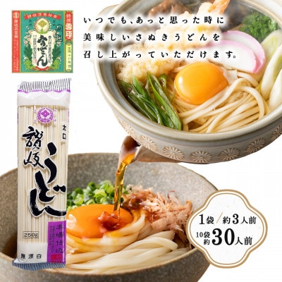 【さとふる限定】合田照一商店 讃岐 うどん(太口)乾麺タイプ約30人前 250g×10袋詰