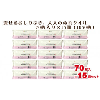 大人のぬれタオル70枚入り×15個(1050枚)【介護・災害・備蓄】KA-88F