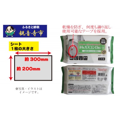 【アルカリ電解水+セスキ配合】除菌・厚手　IH&ガスコンロ用シート20枚入り 30個セット