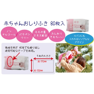 大判ウェットティッシュ(ノンアルコール)20枚入×4個&赤ちゃんおしりふき 80枚入×5個
