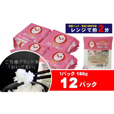 【讃岐ご当地ブランド米】おいでまい　無菌パックご飯180g×12個セット(KA-66F)小分け保存