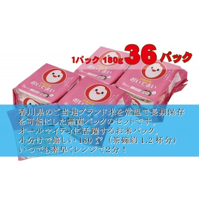 【讃岐ご当地ブランド米】おいでまい　無菌パックご飯180g×36個セット(KA-68F)備蓄 小分け