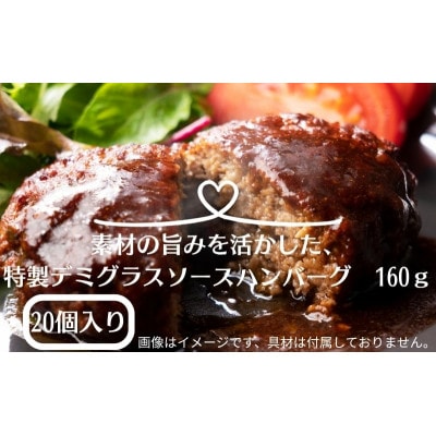 素材の旨みを活かした、特製デミグラスソースハンバーグ　160g×20個(個包装)(KA-187F)