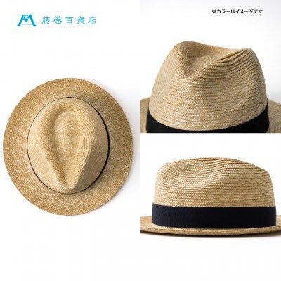 【藤巻百貨店×丸高製帽所】麦わら 中折れ帽 (ネイビー)