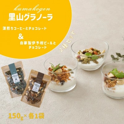深煎りコーヒーとチョコレートのグラノーラ&自家製伊予柑ピールとチョコレートのグラノーラセット