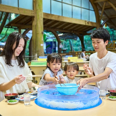 【いぶすき唐船峡】そうめん流しお食事家族チケット4枚組(026-1031)
