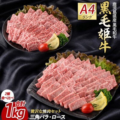 A4ランク未経産黒毛和牛盛り盛り焼肉三角バラ・肩ロースセット(指宿育ち)(IB029-005)