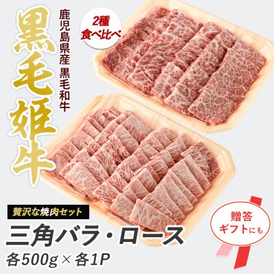 A4ランク未経産黒毛和牛盛り盛り焼肉三角バラ・肩ロースセット(指宿育ち)(IB029-005)