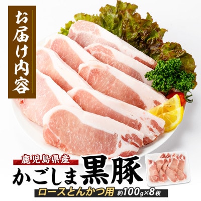 【指宿産 かごしま黒豚】ロースとんかつ用(約100g×8枚)(A-160)