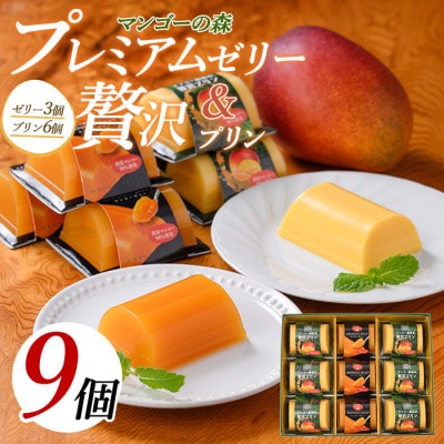 マンゴー農家の贅沢プリン6個入とプレミアムゼリー3個入セット(マンゴーの森)A-310