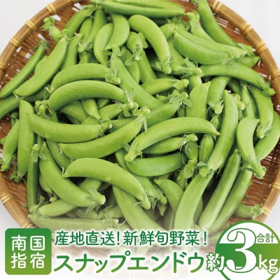 3月上旬～発送【産地直送!新鮮旬野菜!】ご家庭用スナップエンドウ約3kg(A-415)