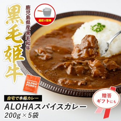 指宿育ち 黒毛姫牛 ALOHA スパイスカレー200g×5袋セット(IB029-009)