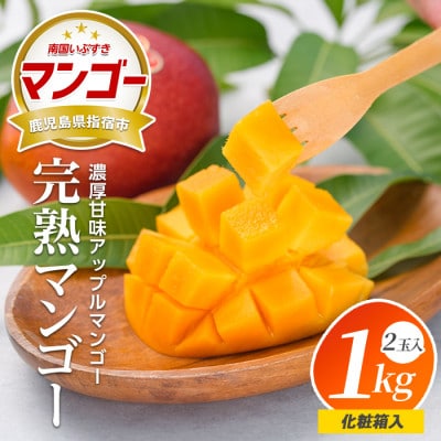【2026年 発送】指宿産アップルマンゴー3Lサイズ2玉(化粧箱入)(IB024-031)
