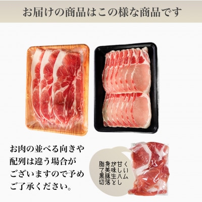 黒豚三昧!黒豚切落とし400g+黒豚しょうが焼き300g+黒豚生ハム1P(010-497)