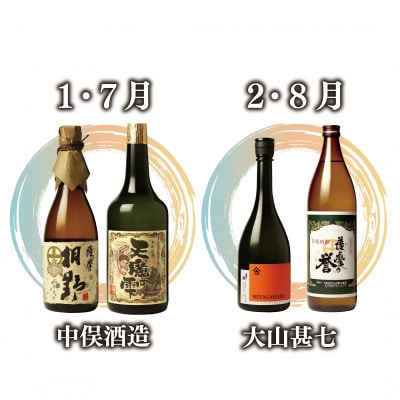 【全6回定期便】指宿の焼酎蔵六蔵めぐり ほろ酔い定期便(Z070-1572)