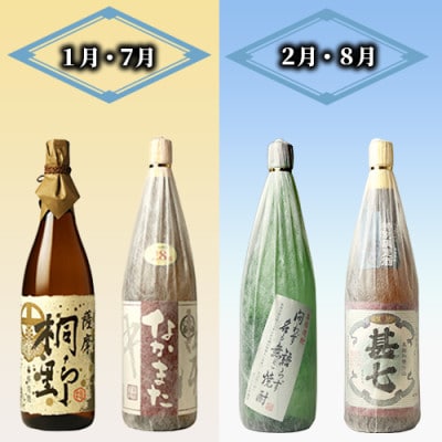 【全6回定期便】指宿の焼酎蔵六蔵めぐり だいやめ定期便(Z150-2038)