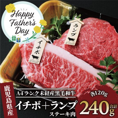 【父の日ギフト】A4ランク未経産黒毛和牛イチボ+ランプステーキ各120g(012-1184f)