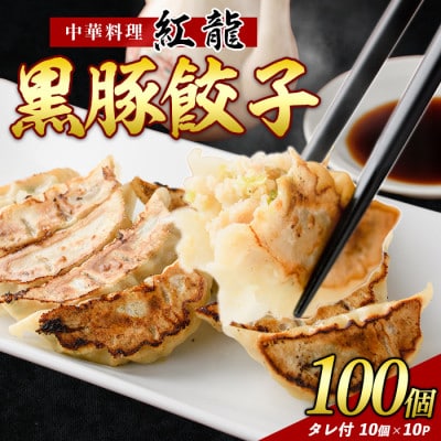 黒豚餃子 10個入×10パック【地元の中華料理店で人気!】(010-1577)