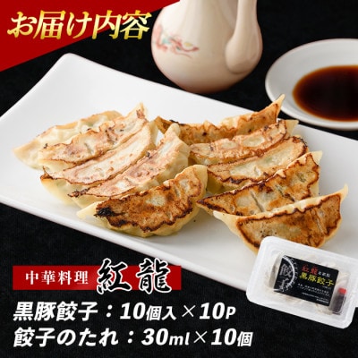 黒豚餃子 10個入×10パック【地元の中華料理店で人気!】(010-1577)