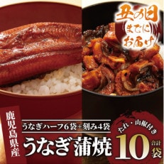 【丑の日】鹿児島県産うなぎハーフ6袋ときざみ4袋のセット(027-1289u)