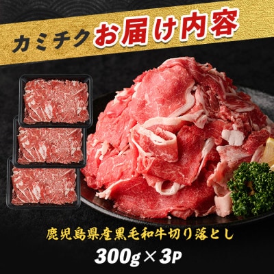 鹿児島県産黒毛和牛切り落とし900g(300g×3P)(010-1654)