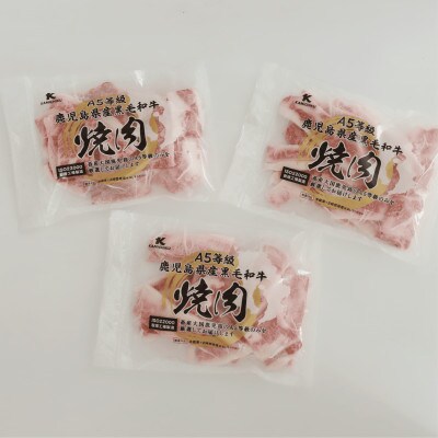 A5等級鹿児島県産黒毛和牛焼肉切り落とし750g(250g×3P)(012-1659)