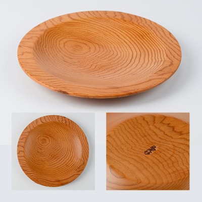 【屋久杉で創った】丸皿(015-1869)