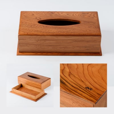【屋久杉で創った】ティッシュボックス(029-1871)