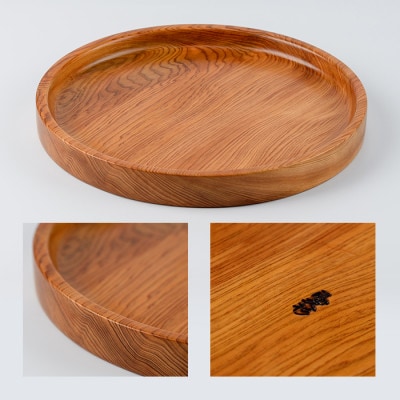 【屋久杉で創った】丸盆(直径24cm)(029-1873)