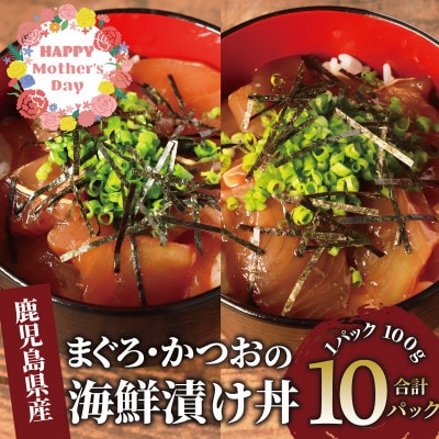 【母の日ギフト】まぐろ・かつおの海鮮漬け丼セット100g×10袋(010-1856m)