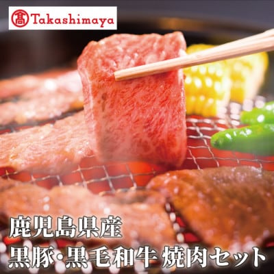【高島屋選定品】鹿児島県産黒豚・黒毛和牛焼肉セット 計450g(TK012-1924)
