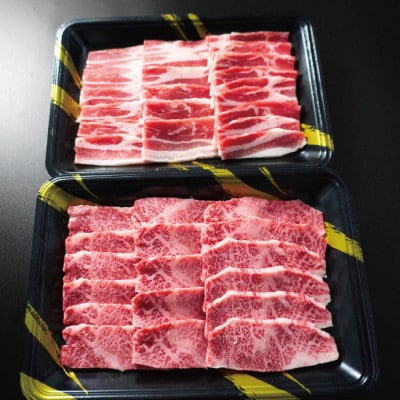 【高島屋選定品】鹿児島県産黒豚・黒毛和牛焼肉セット 計450g(TK012-1924)