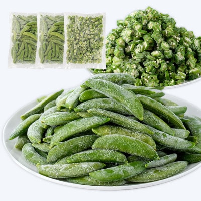 冷凍 オクラ (500g×1P)・冷凍 スナップエンドウ (500g×2P) (010-2034)