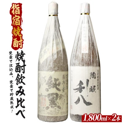 甕壷で仕込み、甕壷で貯蔵熟成した蔵自慢の芋焼酎一升瓶2本セット1800ml×2本(023-2084)