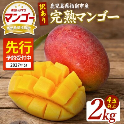 【2027年5月下旬頃より順次発送】訳あり 鹿児島県指宿産 完熟マンゴー約2kg IB163-004