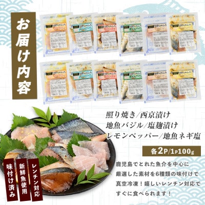 【電子レンジで簡単調理】味つけ地魚レンジパック6種×12Pセット(IB035-020)