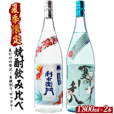 【夏限定】ロック・炭酸割りに合う夏焼酎飲み比べ2本セット 1800ml×2本 IB013-046
