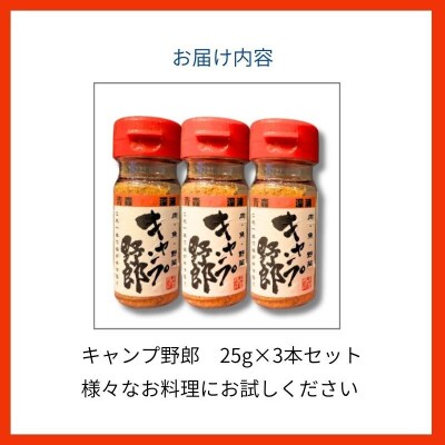香辛料 キャンプ野郎 25g×3本セット アウトドア 肉 魚 野菜【No.5296-0202】