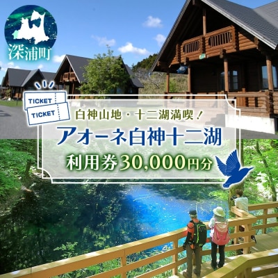 アオーネ白神十二湖で使える利用券 30,000円分 青森県 深浦町 【No.5296-0228】