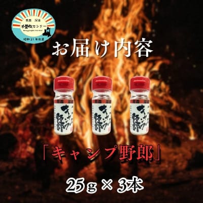 香辛料 キャンプ野郎25g×3本セット アウトドア 肉 魚 野菜