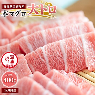 青森県深浦町産 天然本マグロ 大トロ 400g 200g×2  冷凍柵