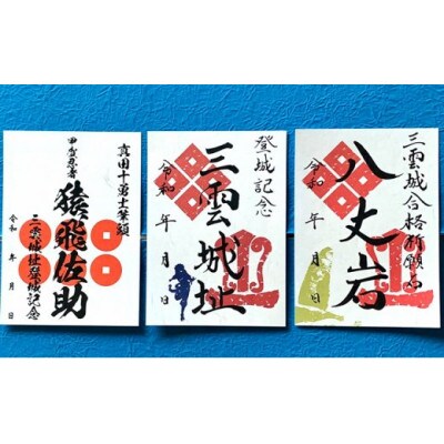 御城印帳(濃茶色)&御城印3枚セット