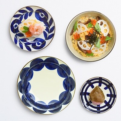 natural69　焦がし呉須シリーズ(3寸皿・5寸皿・6寸皿・丼)　計16個セット【QA76】