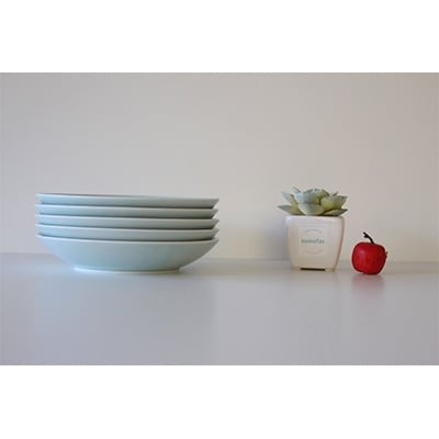 【波佐見焼】麻の葉シリーズ 15.5cm皿 M/青 5枚【Tomo's Factory】〈VA49〉